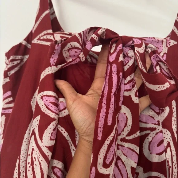 Anthropologie Red and Pink Floral Maxi Dress | never worn! - Picture 3 of 4